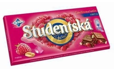 Picture of CHOCOLATE STUDENTSKA MILK AND RASPBERRY  180g ORION