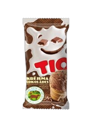 RPK - Chocolate ice cream with choco pieces in a wafer cup "TIO", 130ml/80g (Box*48). Jolly Grocer
