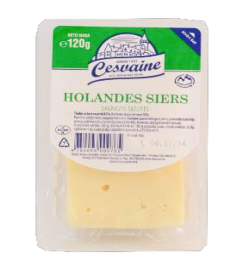 CESVAINE - Gouda / Holandes cheese,slices 120g (box*12). Jolly Grocer