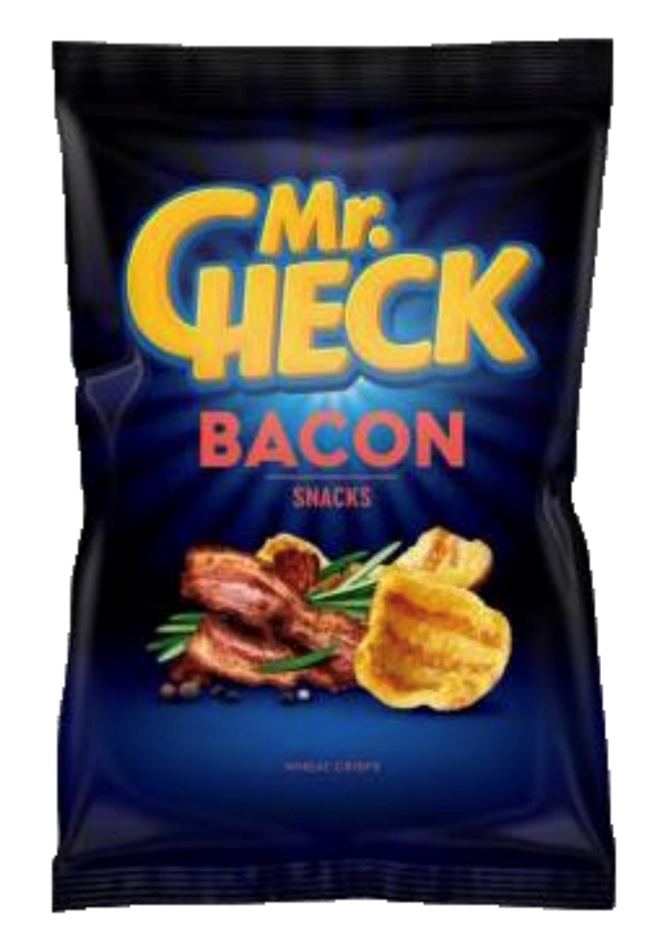 ZMFOOD Wheat crisps Mr.Check Bacon, 90g (box*15). Jolly Grocer