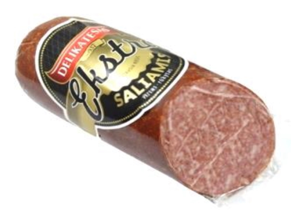 BM Cold smoked sausage "Eksta Salami" ±600g £/kg. Jolly Grocer