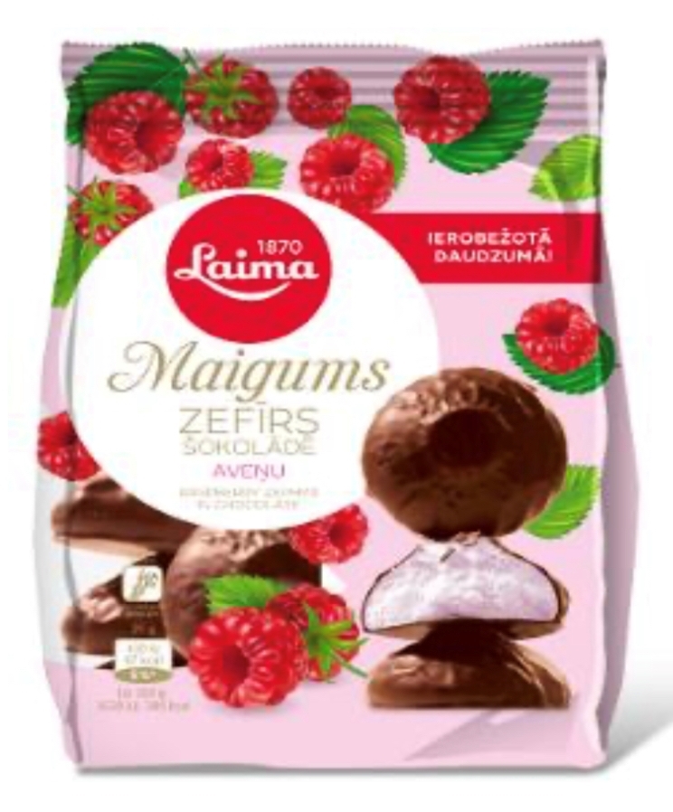 LAIMA - Maigums Raspberry zephyr in chocolate, Marshmallow 200g (box*10 ...