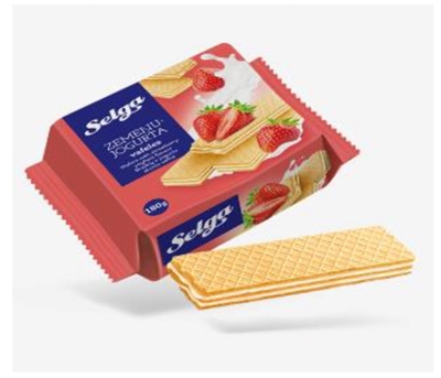 Picture of LAIMA - Selga wafers with strawberry-yoghurt flavour 180g (box*14)