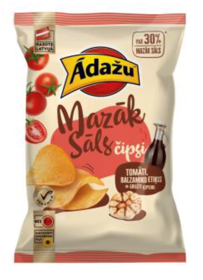 ADAZU Chips Tomato,Balsamic vinegar and grilled garlic 130g (box*18